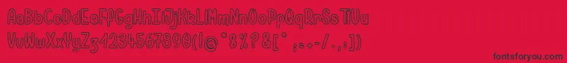 フォントPamelaWantsToRide – 赤い背景に黒い文字