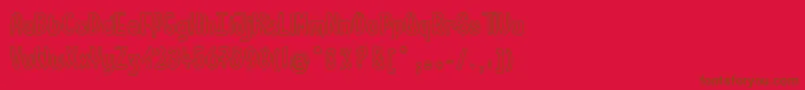 Police PamelaWantsToRide – polices brunes sur fond rouge
