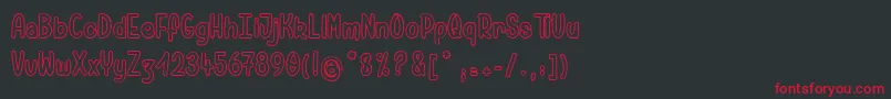 フォントPamelaWantsToRide – 黒い背景に赤い文字