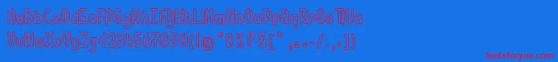 PamelaWantsToRide Font – Red Fonts on Blue Background