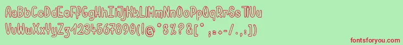 PamelaWantsToRide Font – Red Fonts on Green Background