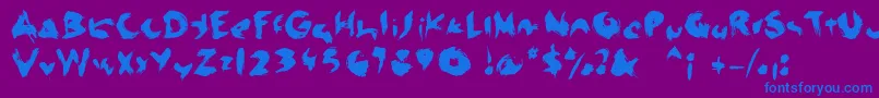 フォントLinotypeseven – 紫色の背景に青い文字