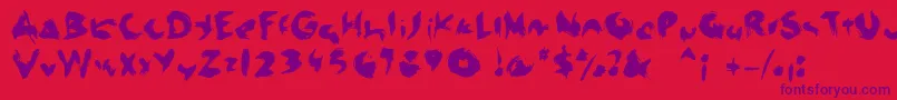 Linotypeseven Font – Purple Fonts on Red Background