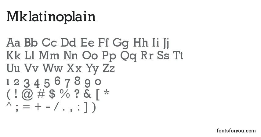 Schriftart Mklatinoplain – Alphabet, Zahlen, spezielle Symbole