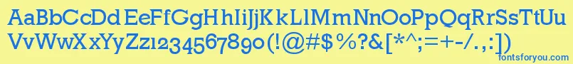 Mklatinoplain Font – Blue Fonts on Yellow Background