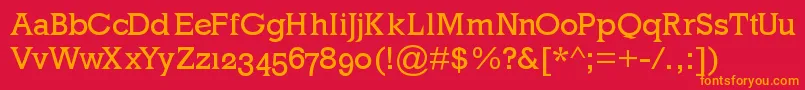 Mklatinoplain Font – Orange Fonts on Red Background