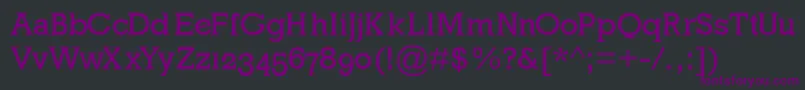 Czcionka Mklatinoplain – fioletowe czcionki na czarnym tle