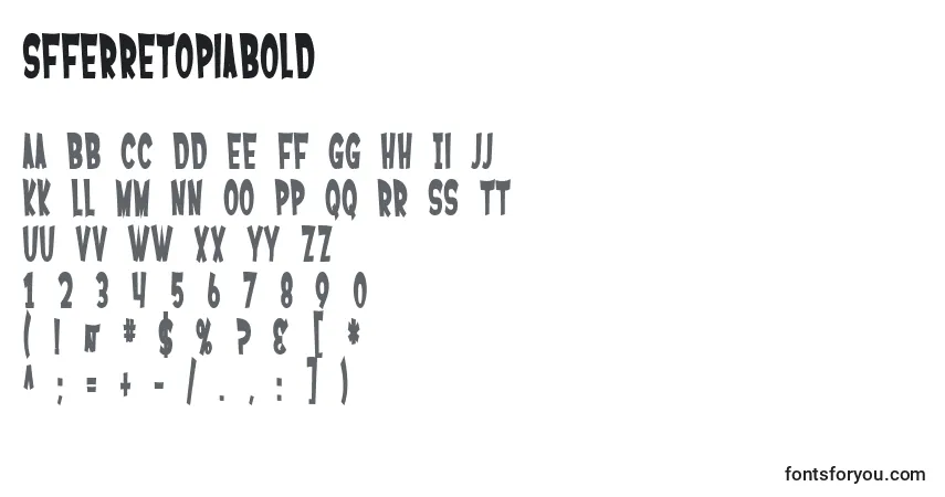 Шрифт SfFerretopiaBold – алфавит, цифры, специальные символы