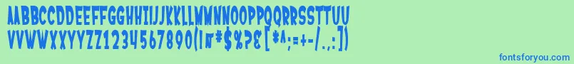 SfFerretopiaBold Font – Blue Fonts on Green Background