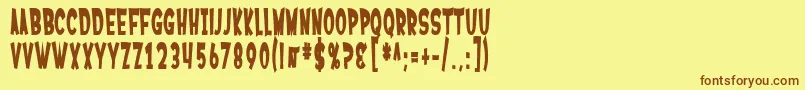 Шрифт SfFerretopiaBold – коричневые шрифты на жёлтом фоне