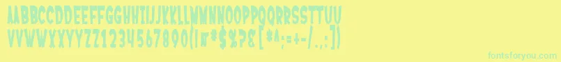 フォントSfFerretopiaBold – 黄色い背景に緑の文字