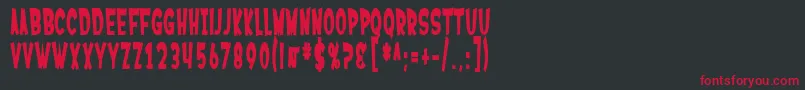 フォントSfFerretopiaBold – 黒い背景に赤い文字