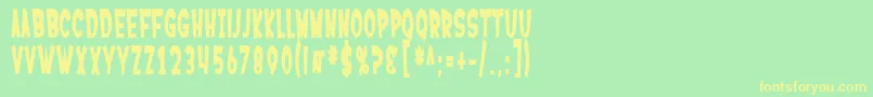 SfFerretopiaBold Font – Yellow Fonts on Green Background