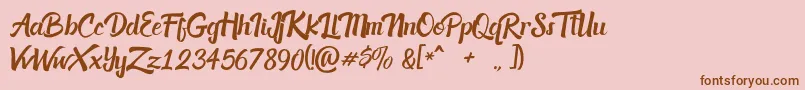 Acknesia Font – Brown Fonts on Pink Background