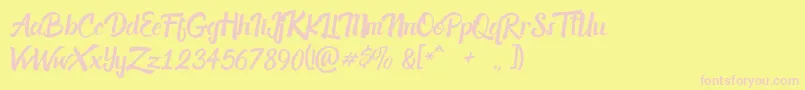 Acknesia Font – Pink Fonts on Yellow Background