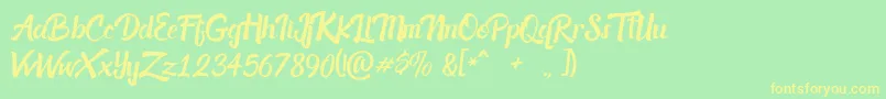 Acknesia Font – Yellow Fonts on Green Background