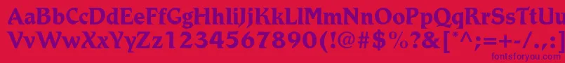 フォントRomicstdBold – 赤い背景に紫のフォント