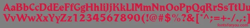 RomicstdBold-Schriftart – Rote Schriften auf grauem Hintergrund