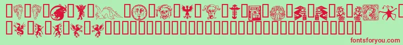 Devid Font – Red Fonts on Green Background