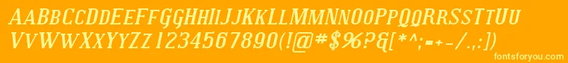 Fonte SfcovingtonscexpBolditalic – fontes amarelas em um fundo laranja