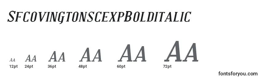 Размеры шрифта SfcovingtonscexpBolditalic