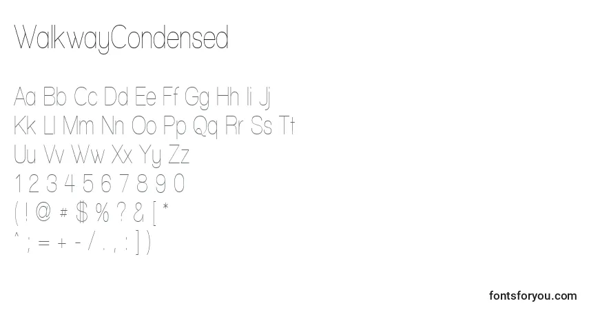 Czcionka WalkwayCondensed – alfabet, cyfry, specjalne znaki
