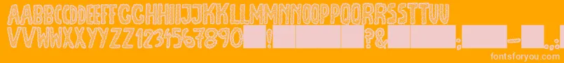 JmhEscamasWhite Font – Pink Fonts on Orange Background