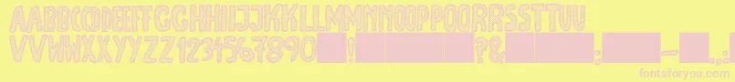 JmhEscamasWhite Font – Pink Fonts on Yellow Background