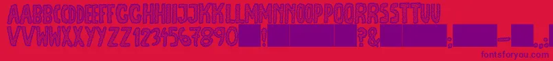 JmhEscamasWhite Font – Purple Fonts on Red Background