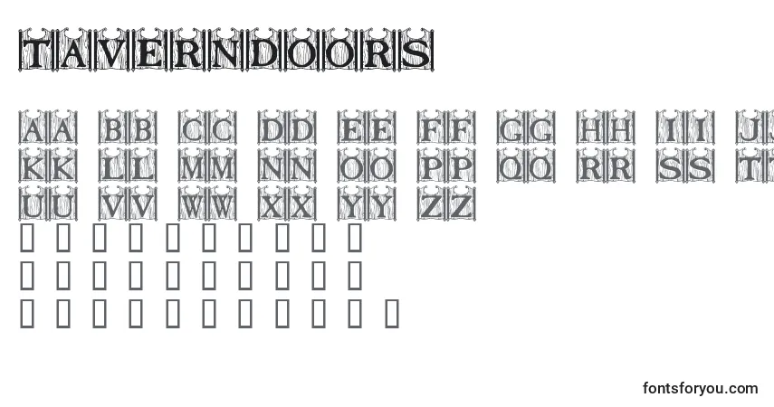 A fonte TavernDoors – alfabeto, números, caracteres especiais