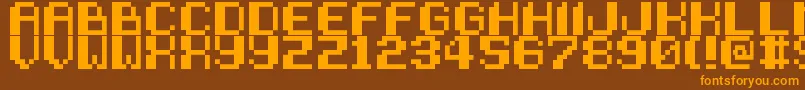 SneakAttack-fontti – oranssit fontit ruskealla taustalla