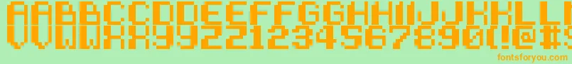 SneakAttack-fontti – oranssit fontit vihreällä taustalla