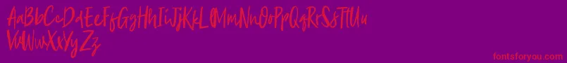 Aescudos Font – Red Fonts on Purple Background