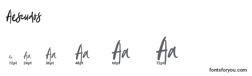 Размеры шрифта Aescudos