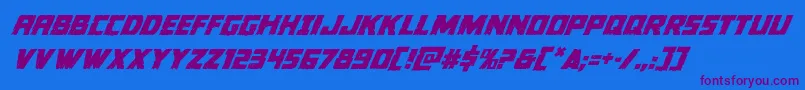 Colossussuperital-Schriftart – Violette Schriften auf blauem Hintergrund