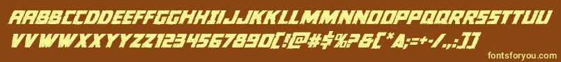 Colossussuperital-fontti – keltaiset fontit ruskealla taustalla