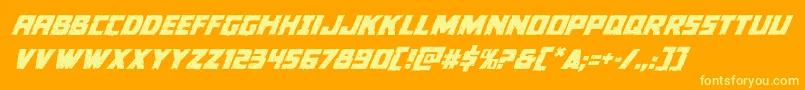 Czcionka Colossussuperital – żółte czcionki na pomarańczowym tle