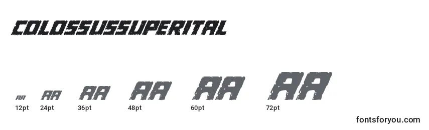 Colossussuperital Font Sizes