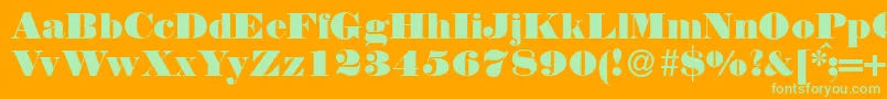 N790ModernRegular-Schriftart – Grüne Schriften auf orangefarbenem Hintergrund