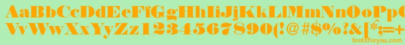 N790ModernRegular Font – Orange Fonts on Green Background