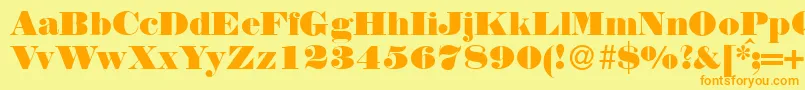 N790ModernRegular Font – Orange Fonts on Yellow Background