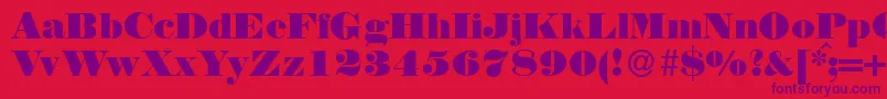 N790ModernRegular Font – Purple Fonts on Red Background