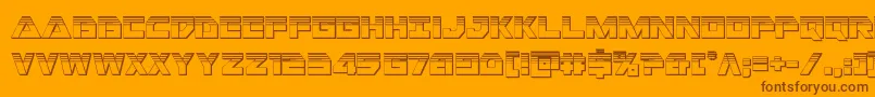 フォントLibertyislandchrome – オレンジの背景に茶色のフォント