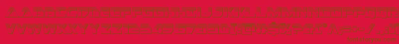 Libertyislandchrome-Schriftart – Braune Schriften auf rotem Hintergrund