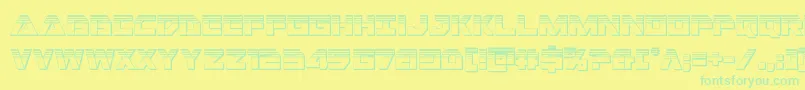 Police Libertyislandchrome – polices vertes sur fond jaune