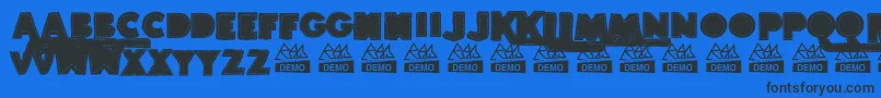 BordadosDemo Font – Black Fonts on Blue Background