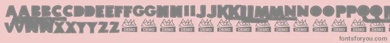 Czcionka BordadosDemo – szare czcionki na różowym tle