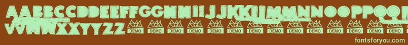 Шрифт BordadosDemo – зелёные шрифты на коричневом фоне