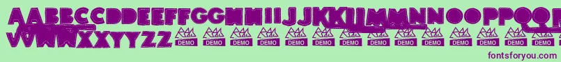 BordadosDemo Font – Purple Fonts on Green Background