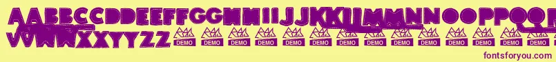 BordadosDemo Font – Purple Fonts on Yellow Background